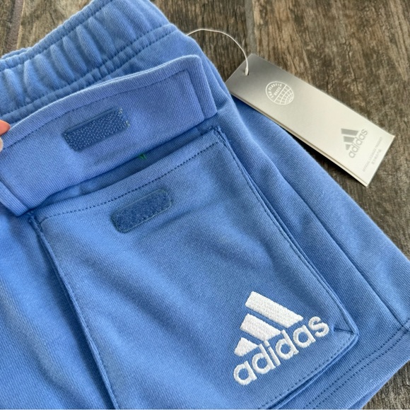 Brand New Adidas Girl’s/Youth’s Shorts “Med Blue” - Picture 3 of 8